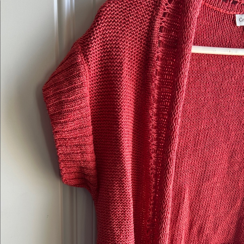 Cold water  Creek Women's Coral Open-Front Cardigan - Picture 3 of 4